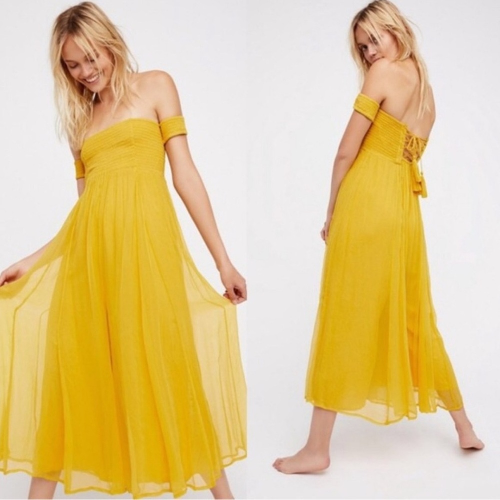 Free People Yellow Jumpsuit